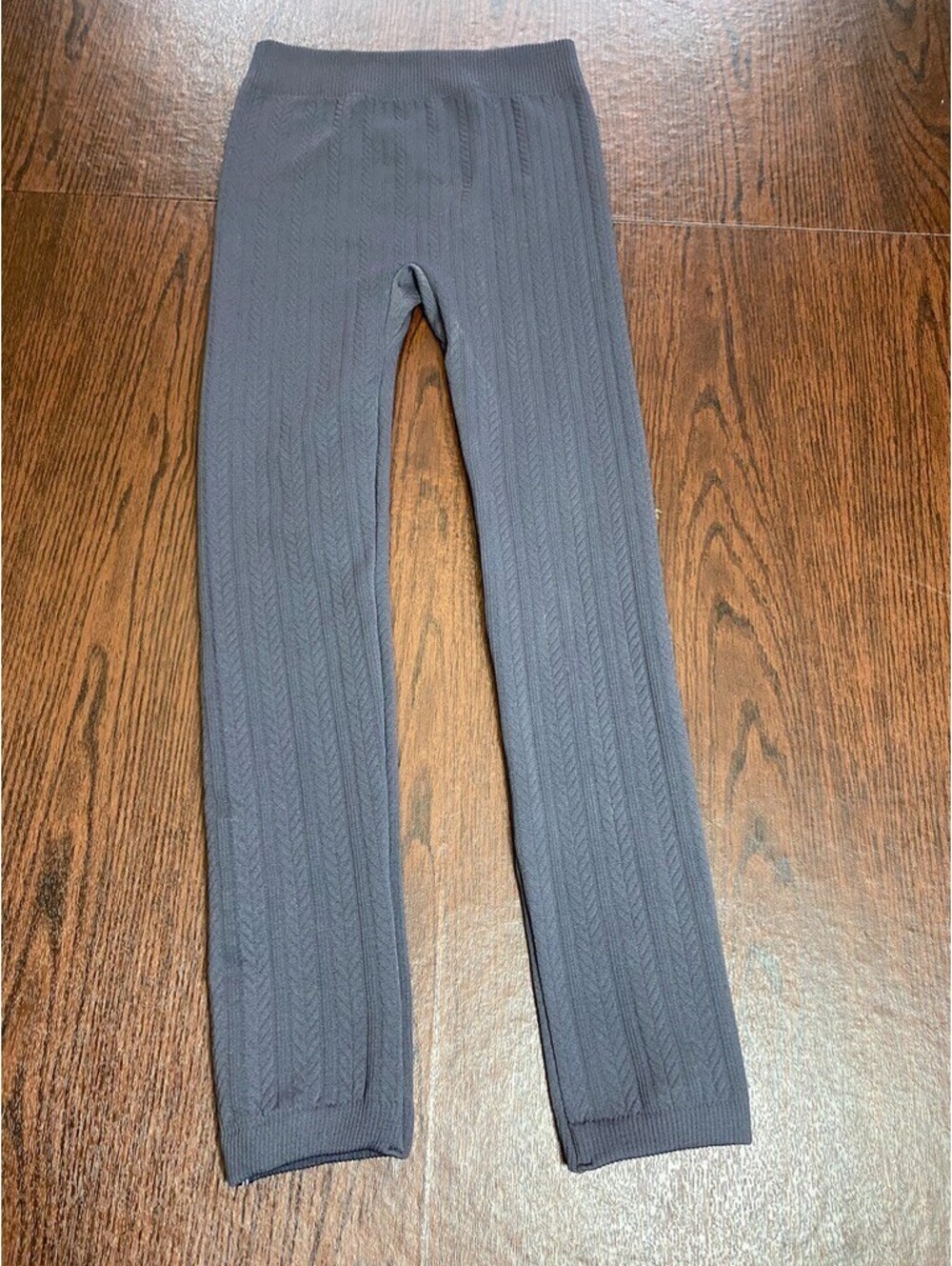 Nautica Leggings Womens S/M Grey Elastic Waist Legging Herringbone Poly/Spandex